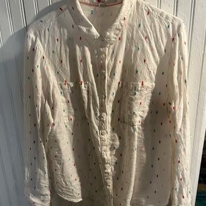 Boden Patterned Linen Shirt